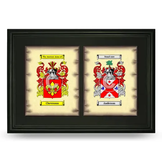Double Coat of Arms Framed - Black
