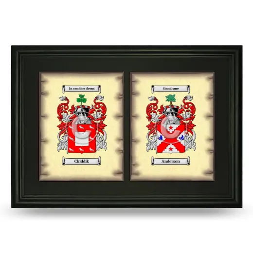 Double Coat of Arms Framed - Black