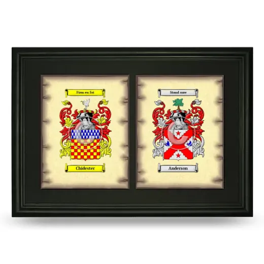 Double Coat of Arms Framed - Black