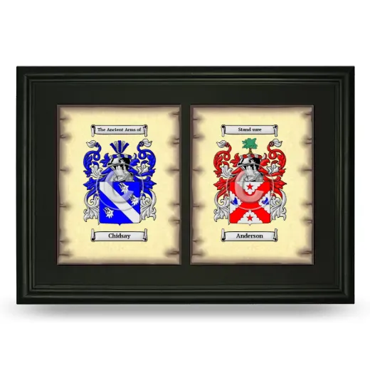 Double Coat of Arms Framed - Black