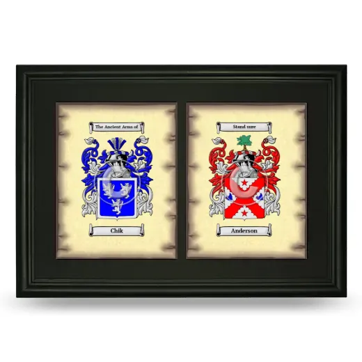 Double Coat of Arms Framed - Black