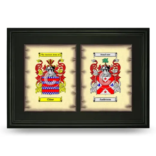 Double Coat of Arms Framed - Black