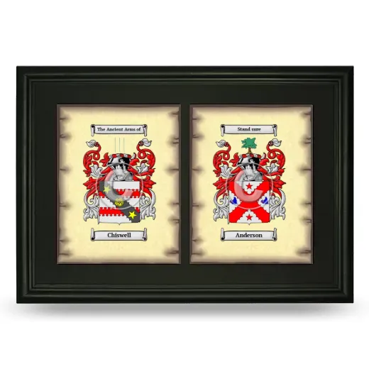 Double Coat of Arms Framed - Black