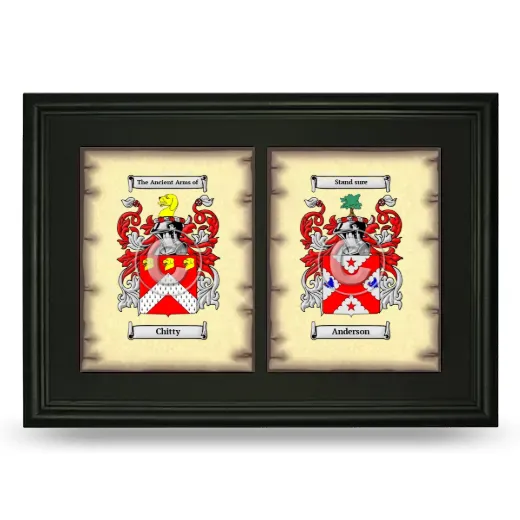 Double Coat of Arms Framed - Black