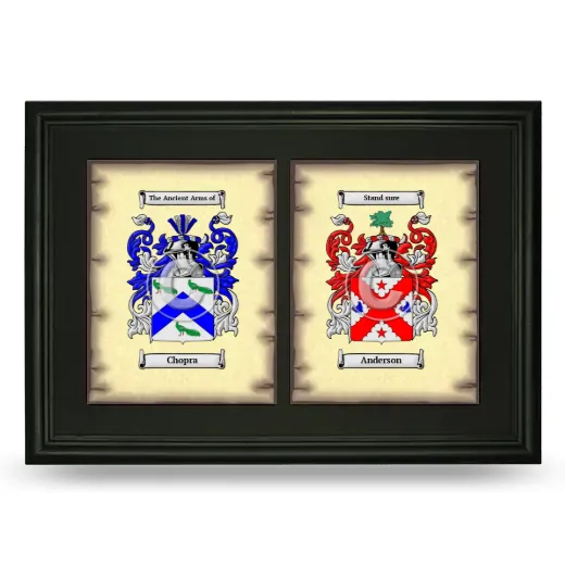 Double Coat of Arms Framed - Black