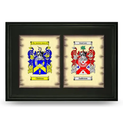 Double Coat of Arms Framed - Black