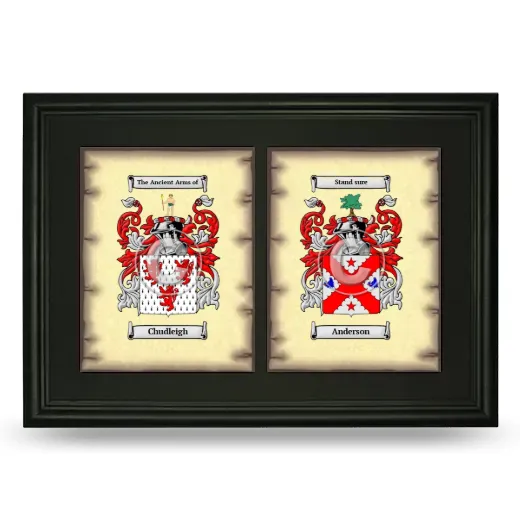 Double Coat of Arms Framed - Black