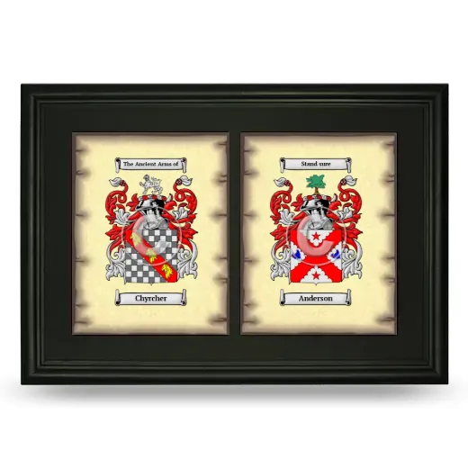 Double Coat of Arms Framed - Black