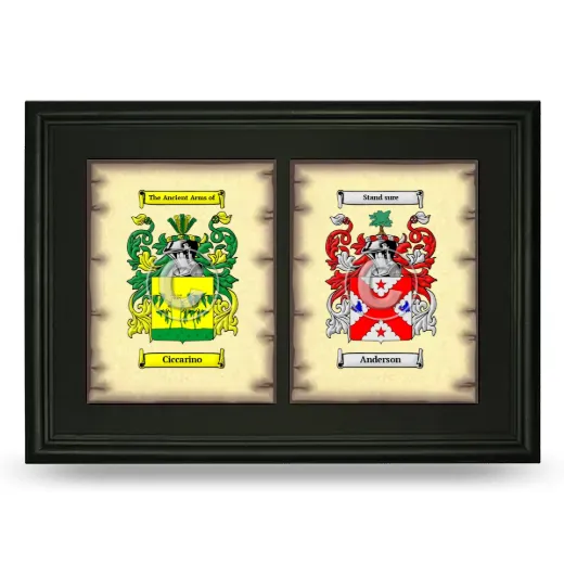 Double Coat of Arms Framed - Black