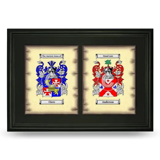 Double Coat of Arms Framed - Black