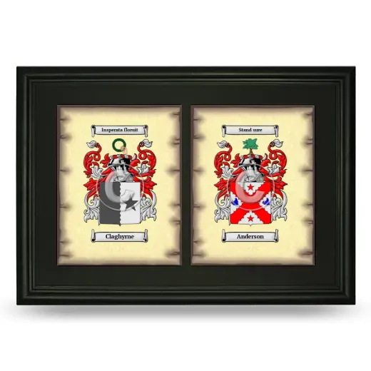 Double Coat of Arms Framed - Black