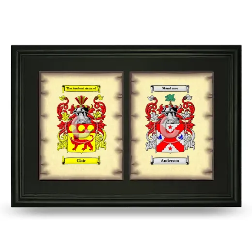 Double Coat of Arms Framed - Black