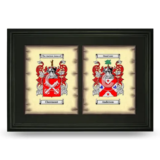 Double Coat of Arms Framed - Black
