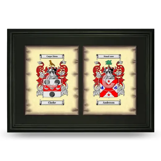 Double Coat of Arms Framed - Black