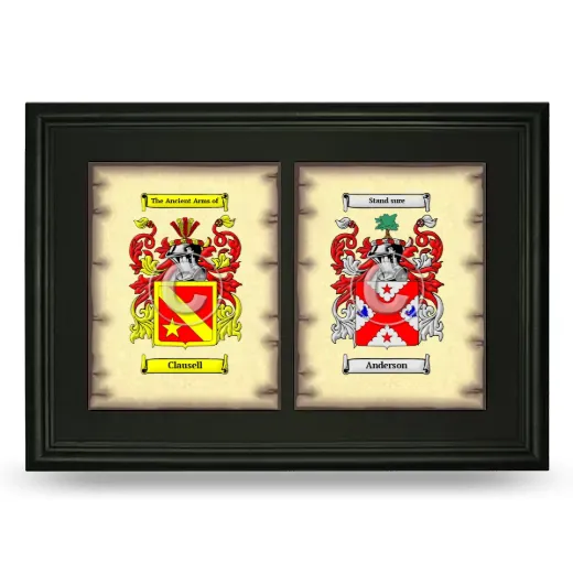 Double Coat of Arms Framed - Black