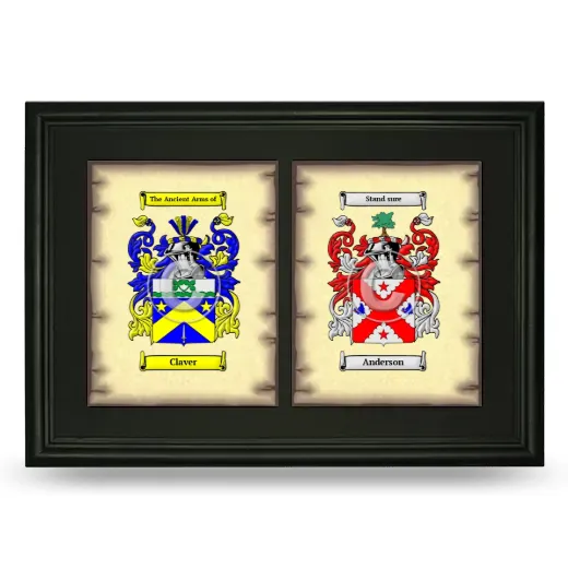 Double Coat of Arms Framed - Black