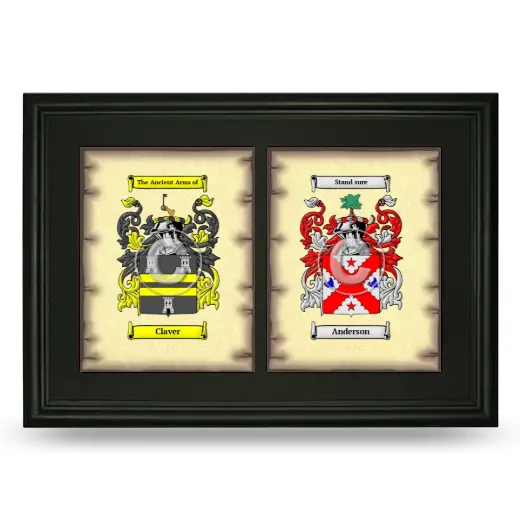 Double Coat of Arms Framed - Black