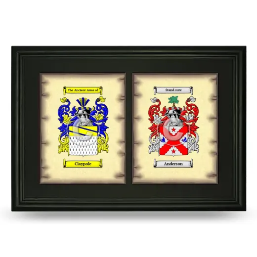 Double Coat of Arms Framed - Black