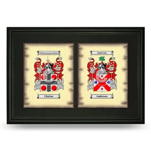 Double Coat of Arms Framed - Black