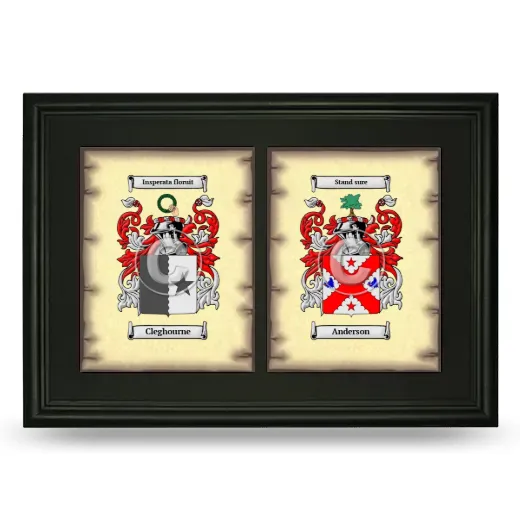 Double Coat of Arms Framed - Black