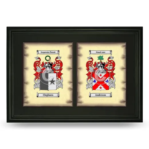 Double Coat of Arms Framed - Black