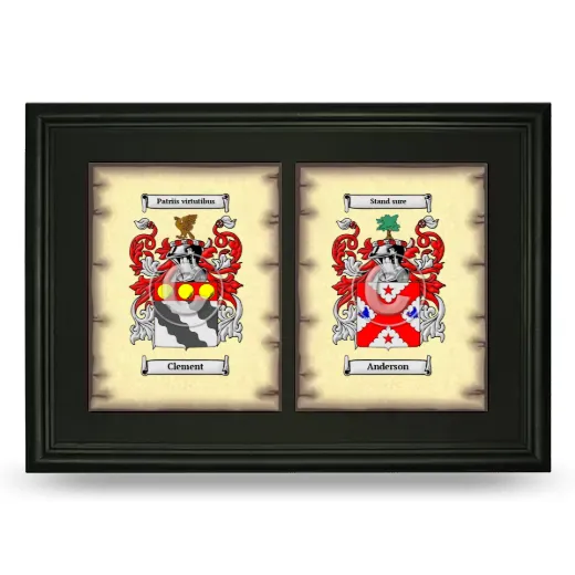 Double Coat of Arms Framed - Black