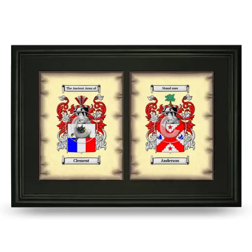 Double Coat of Arms Framed - Black