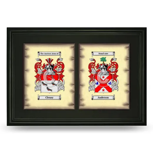 Double Coat of Arms Framed - Black