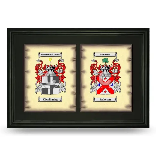 Double Coat of Arms Framed - Black
