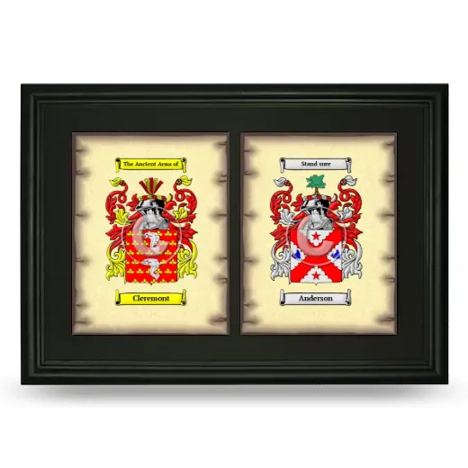 Double Coat of Arms Framed - Black