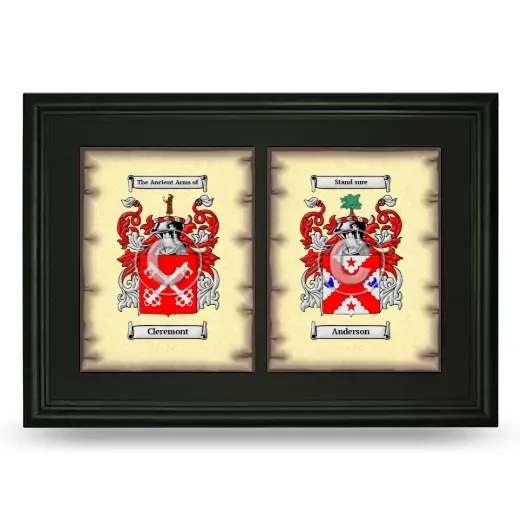 Double Coat of Arms Framed - Black