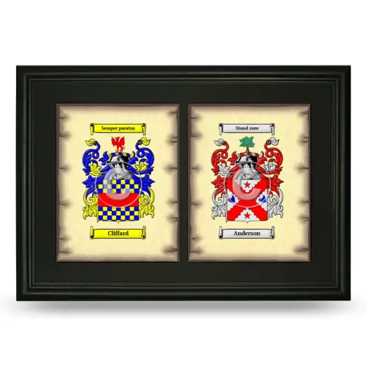 Double Coat of Arms Framed - Black