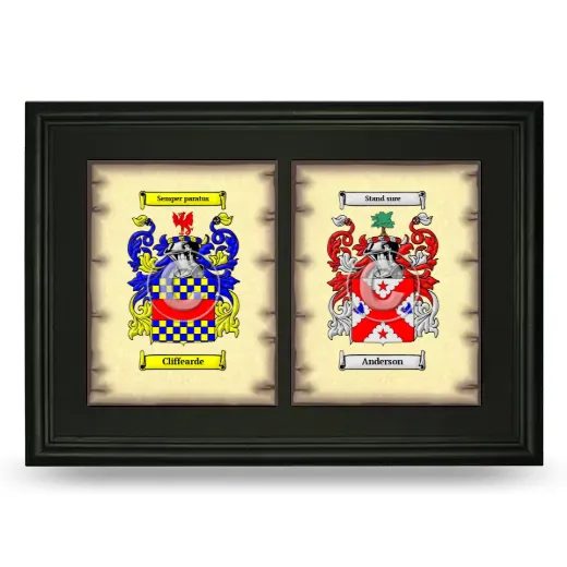 Double Coat of Arms Framed - Black
