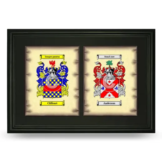 Double Coat of Arms Framed - Black