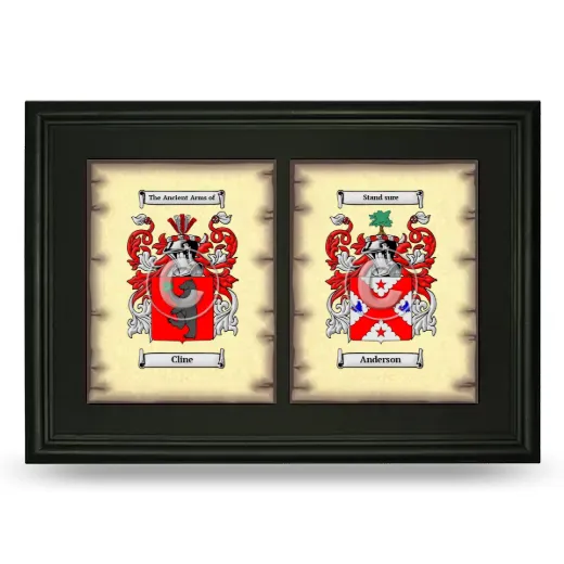 Double Coat of Arms Framed - Black