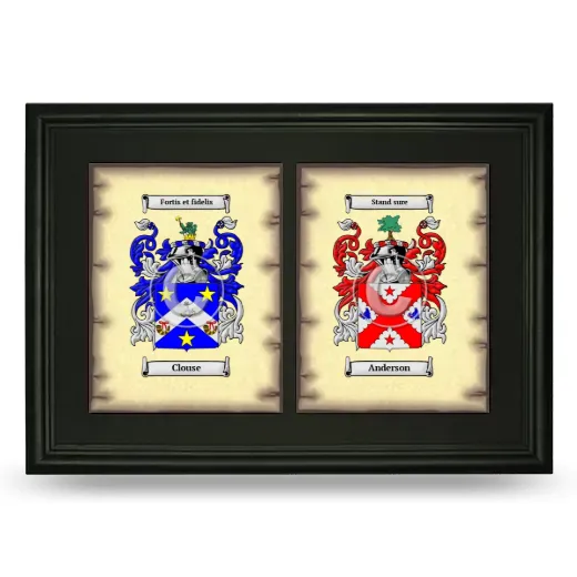 Double Coat of Arms Framed - Black