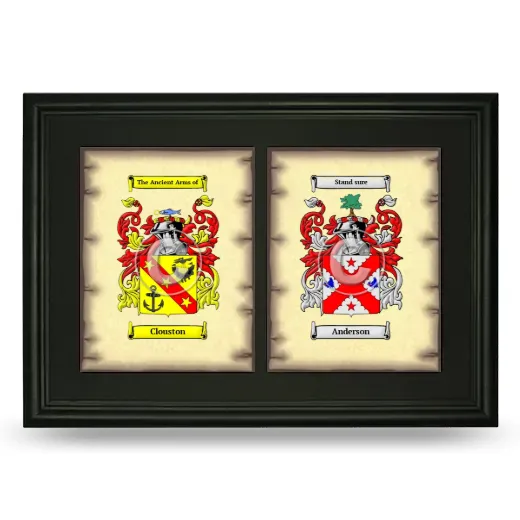 Double Coat of Arms Framed - Black