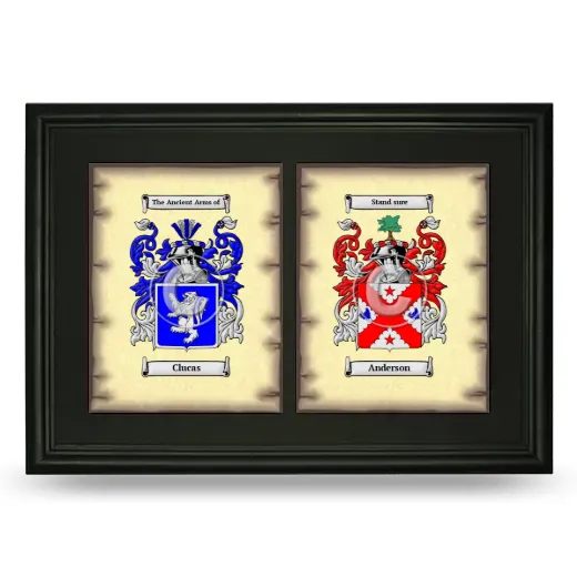 Double Coat of Arms Framed - Black