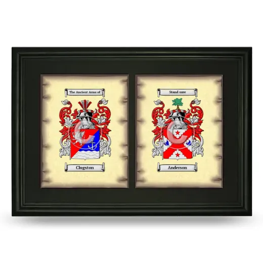 Double Coat of Arms Framed - Black
