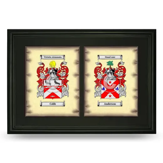 Double Coat of Arms Framed - Black