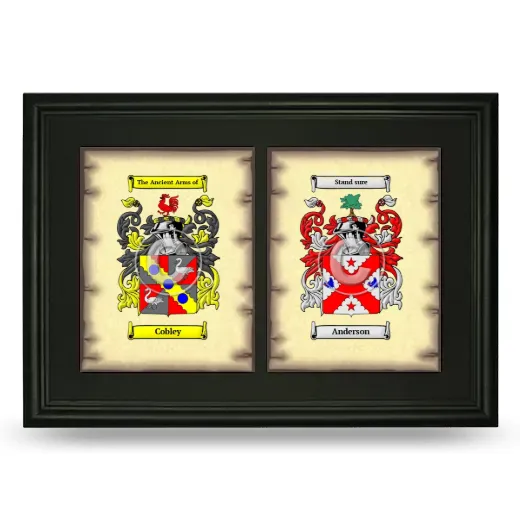 Double Coat of Arms Framed - Black