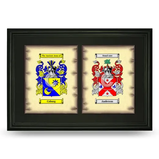 Double Coat of Arms Framed - Black