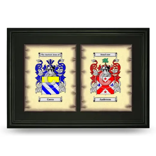 Double Coat of Arms Framed - Black