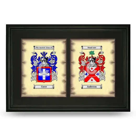 Double Coat of Arms Framed - Black