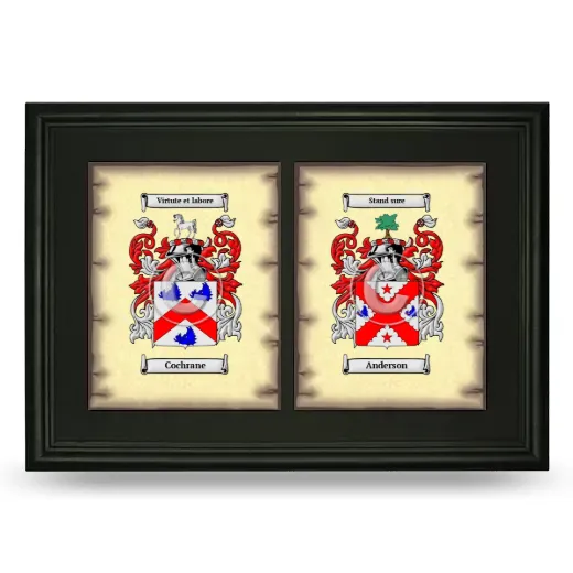 Double Coat of Arms Framed - Black