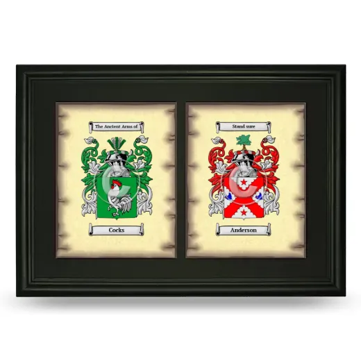 Double Coat of Arms Framed - Black