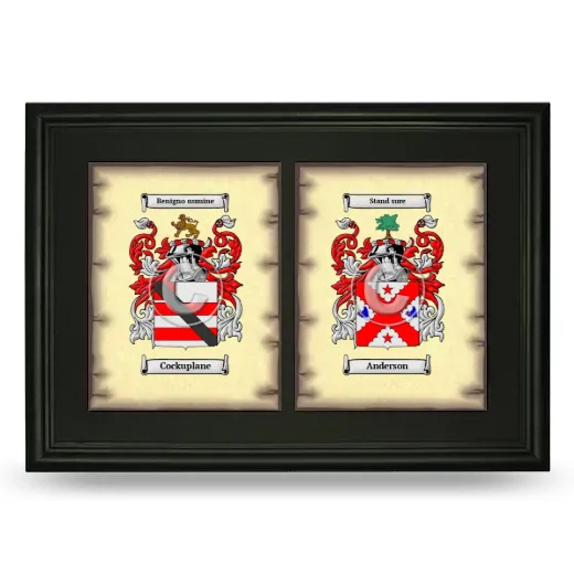 Double Coat of Arms Framed - Black