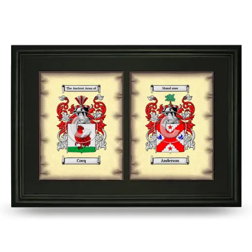Double Coat of Arms Framed - Black