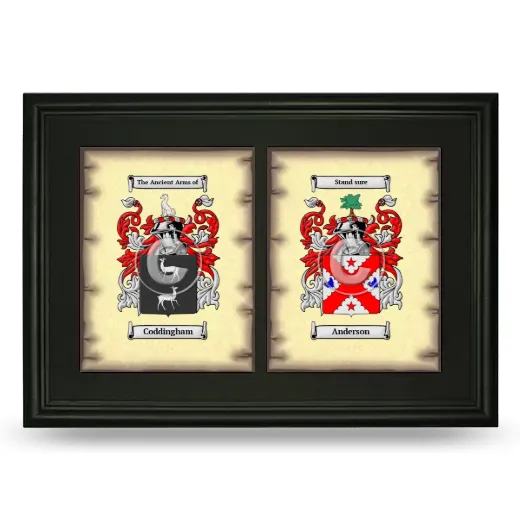 Double Coat of Arms Framed - Black