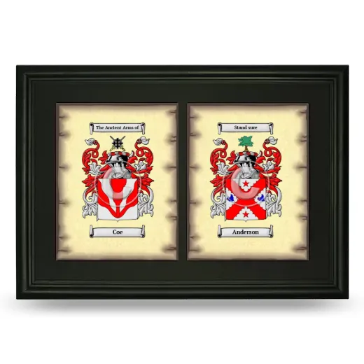 Double Coat of Arms Framed - Black
